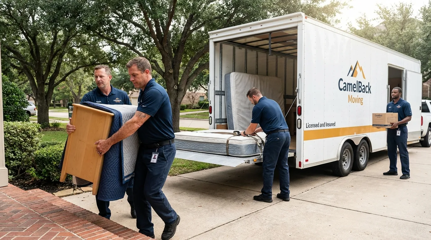 Crew loading residential truck for cross-state move from Lancaster, PA
